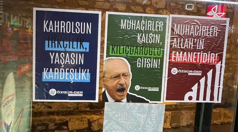 Özgür-Der gençliğinden ırkçılığa karşı afişleme çalışması
