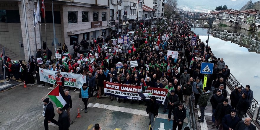 Amasya Gazze için yürüdü