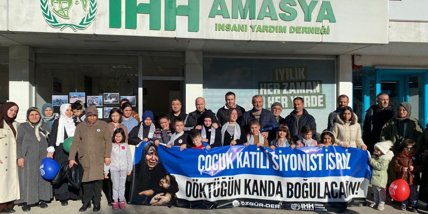 Amasyalı çocuklar Filistinli şehit çocuklar için toplandı