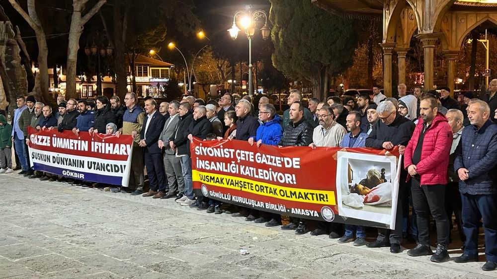 Siyonist vahşete Amasya halkı sessiz kalmadı