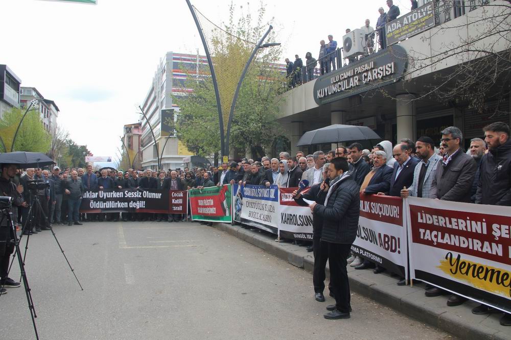 Bingöl’de katil İsrail’in katliamları lanetlendi