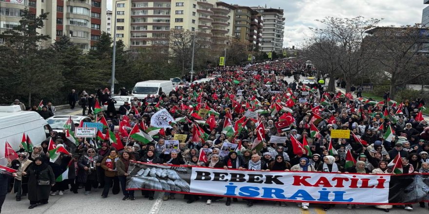 Binlerce kişi ABD Büyükelçiliğine yürüdü: Ankara’dan Gazze’ye direnişe bin selam!