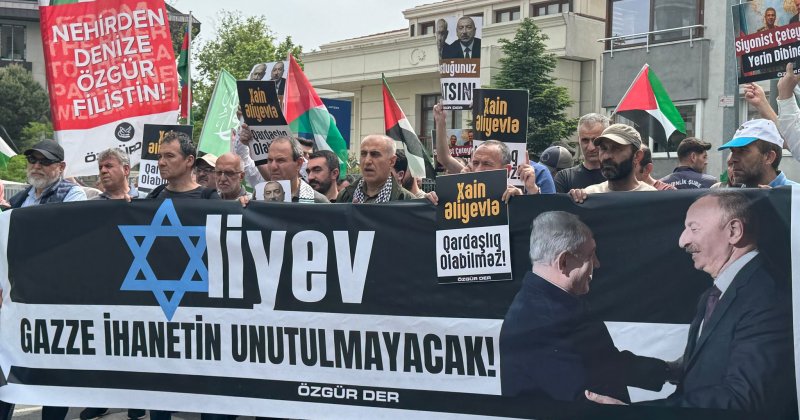 Özgür-Der, Azerbaycan Konsolosluğu önünde haykırdı: İşbirlikçi Aliyev, hesap verecek!