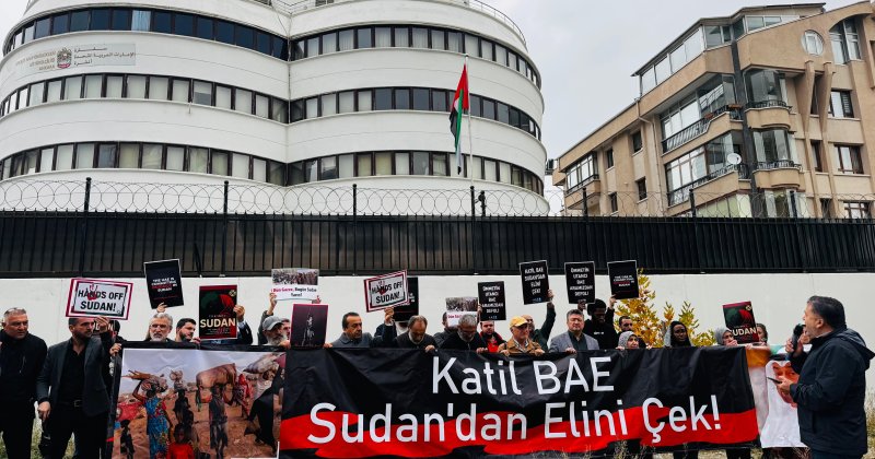 Sudan’daki katliamların finansörü BAE, Ankara’da protesto edildi