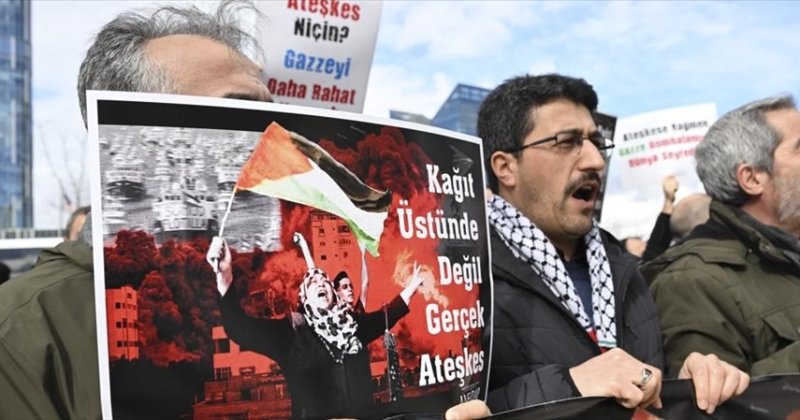 Ankara'da İsrail'in Gazze'deki ateşkes ihlalleri protesto edildi