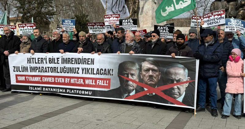 Emperyalist vahşet Saraçhane'de lanetlendi: Katil ABD, İran'dan defol!