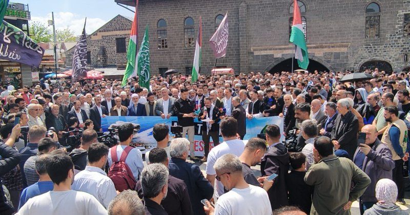Küresel Sumud Filosu'na saldırı Diyarbakır'da protesto edildi