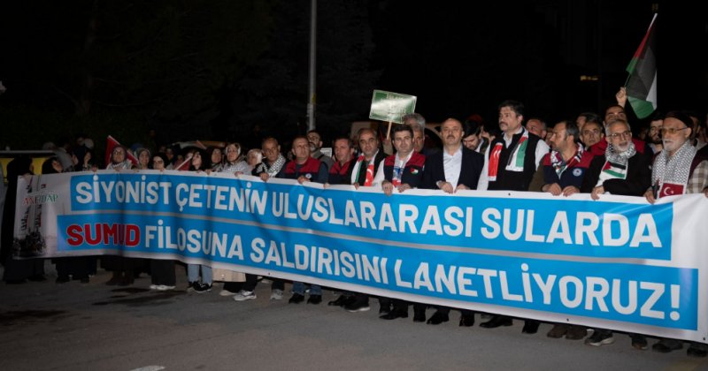 Küresel Sumud Filosu saldırısı Ankara'da protesto edildi