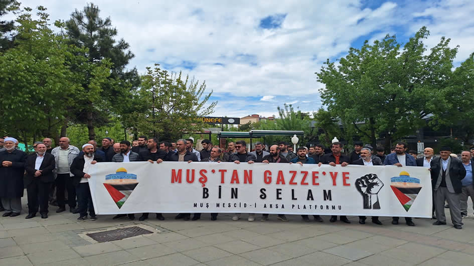 Muş’ta Sumud Filosu’na destek eylemi